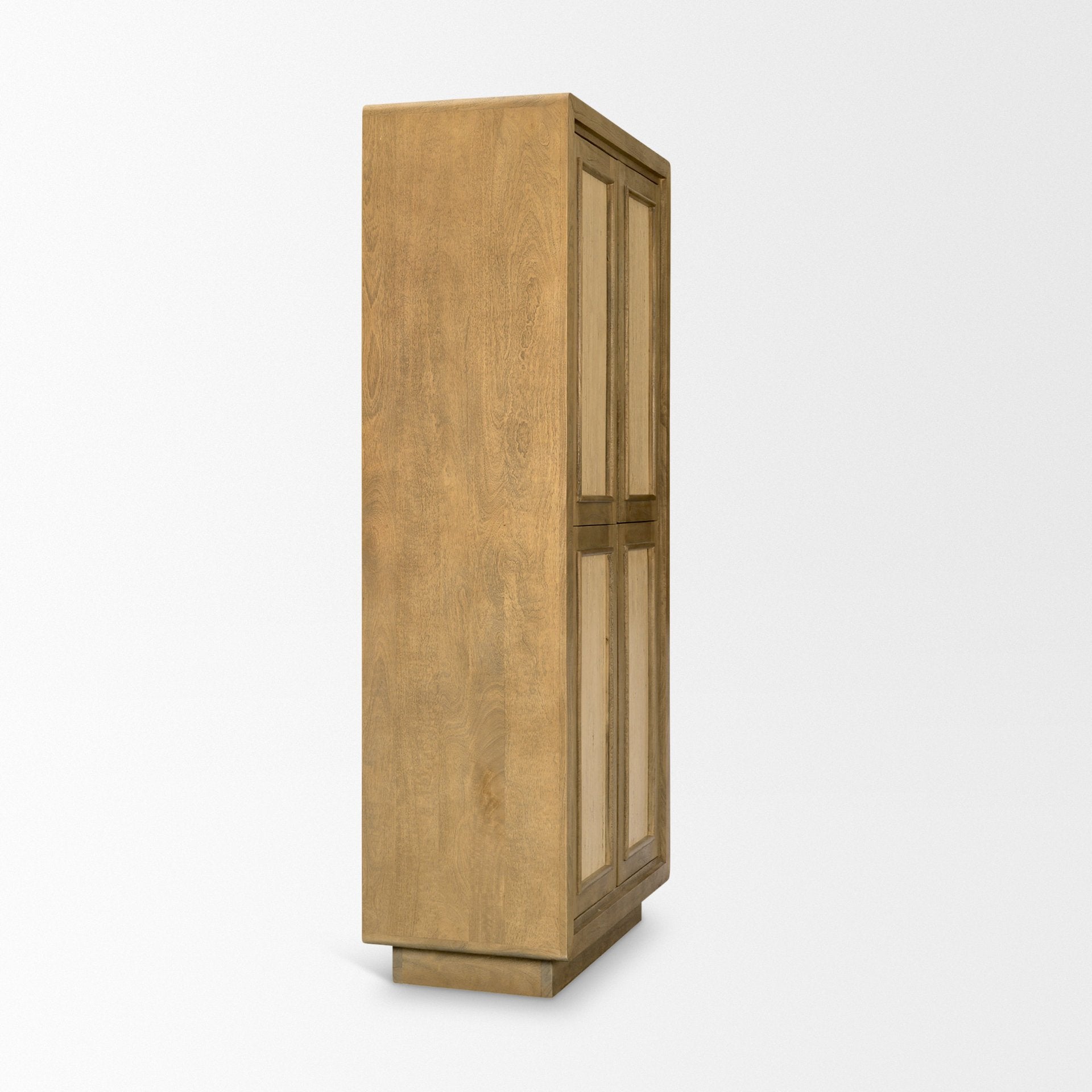 Valterra Light Brown Wood with Travertine 4 Door Tall Cabinet