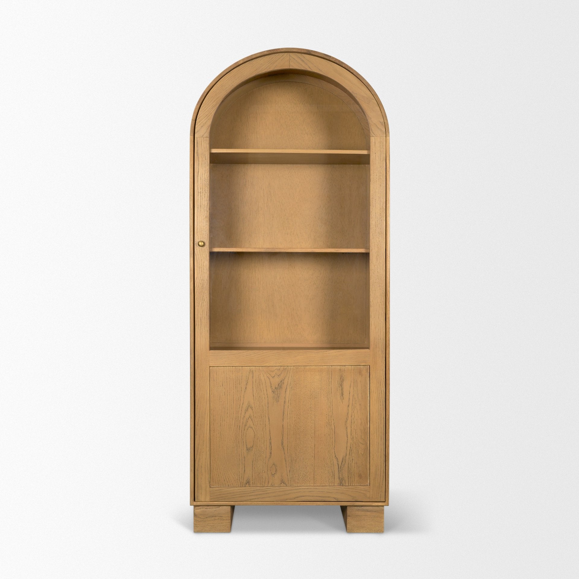 Hawthorne Solid Oak Wood with Glass Curio Cabinet