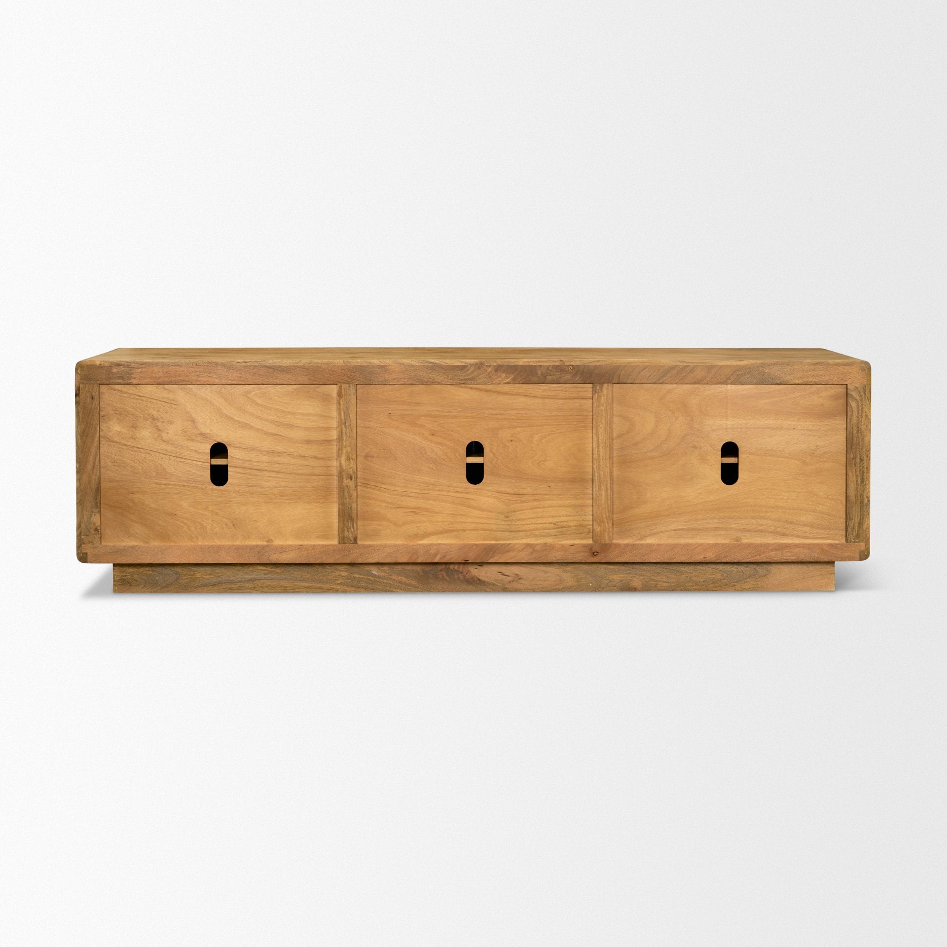 Valterra Light Brown Wood with Travertine 6 Door Media Console