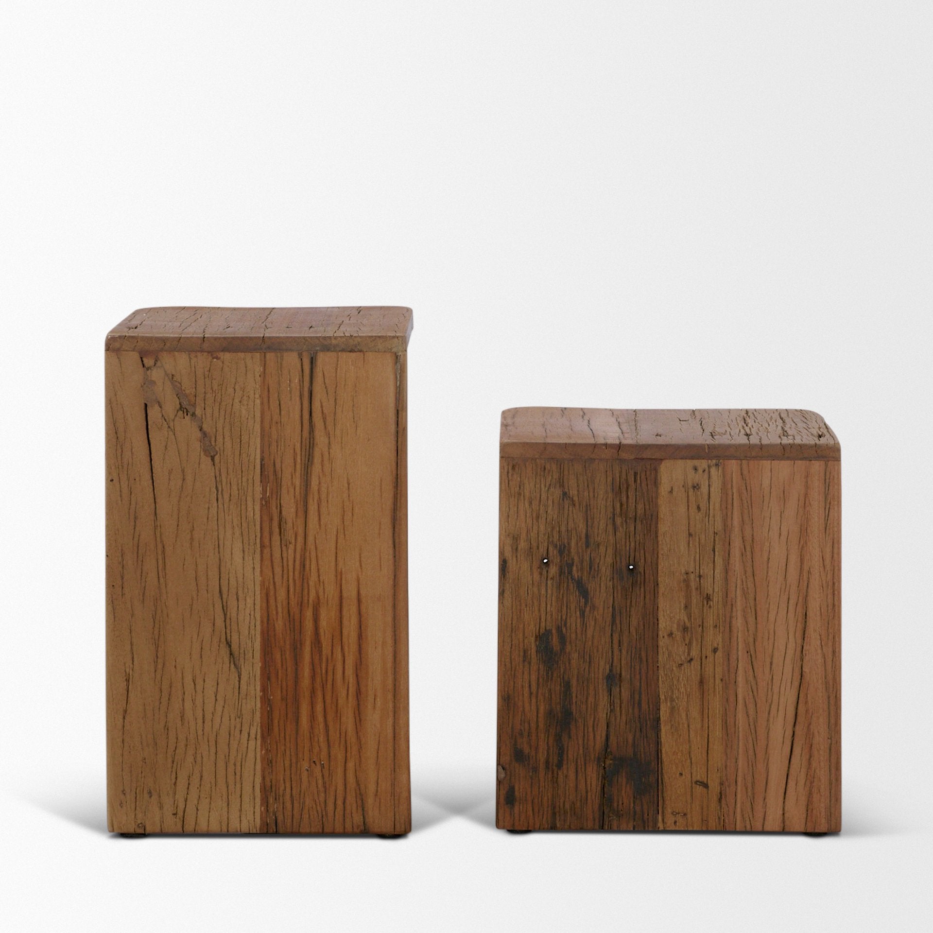 Lucan Mid-Dark Brown Reclaimed Wood Side Tables