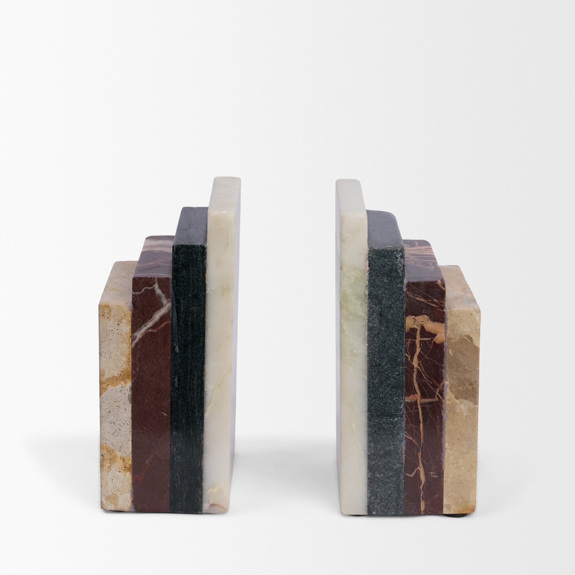 Corte Mixed Marble Stacked Bookends