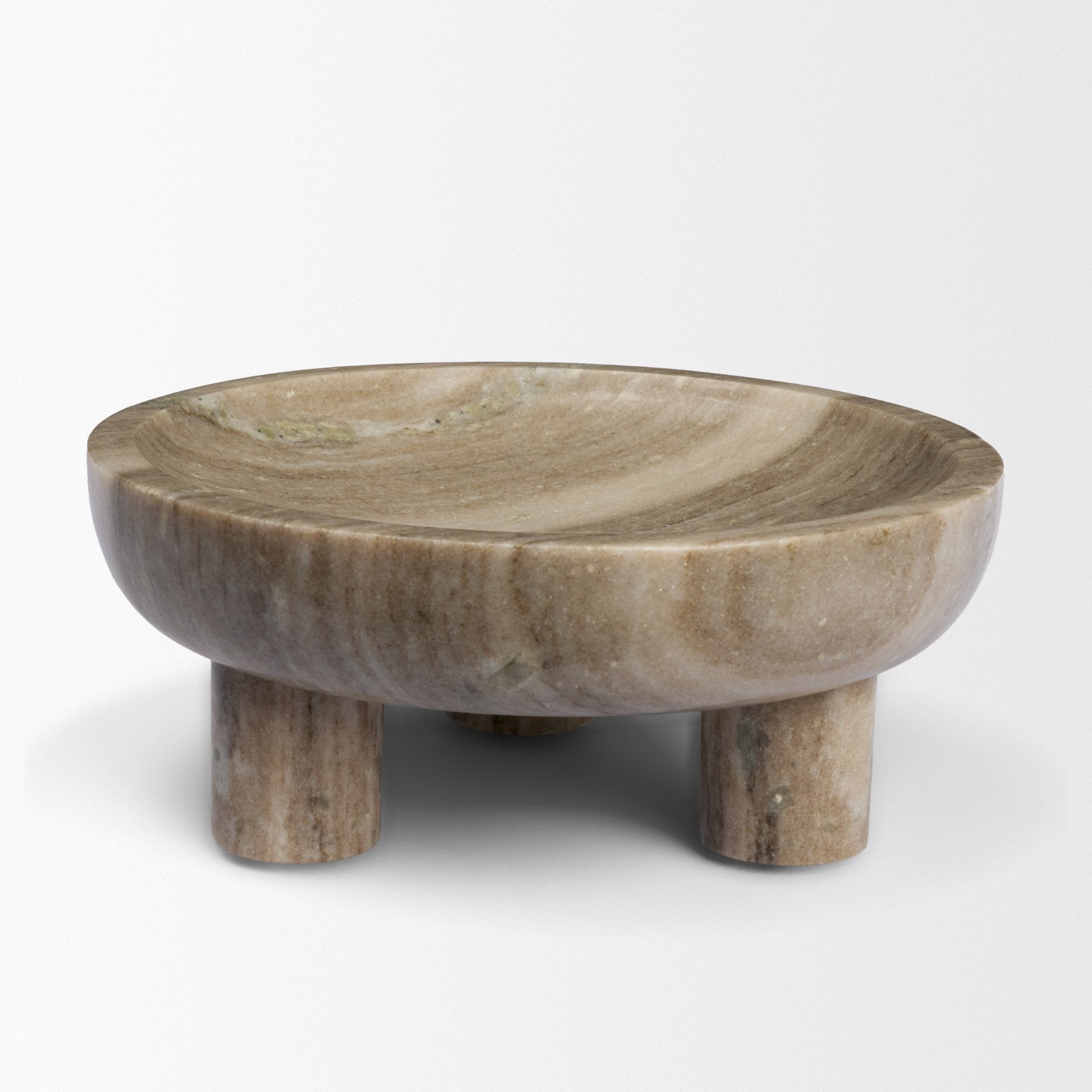 Vasca Gray Marble Decorative Pedestal Bowl