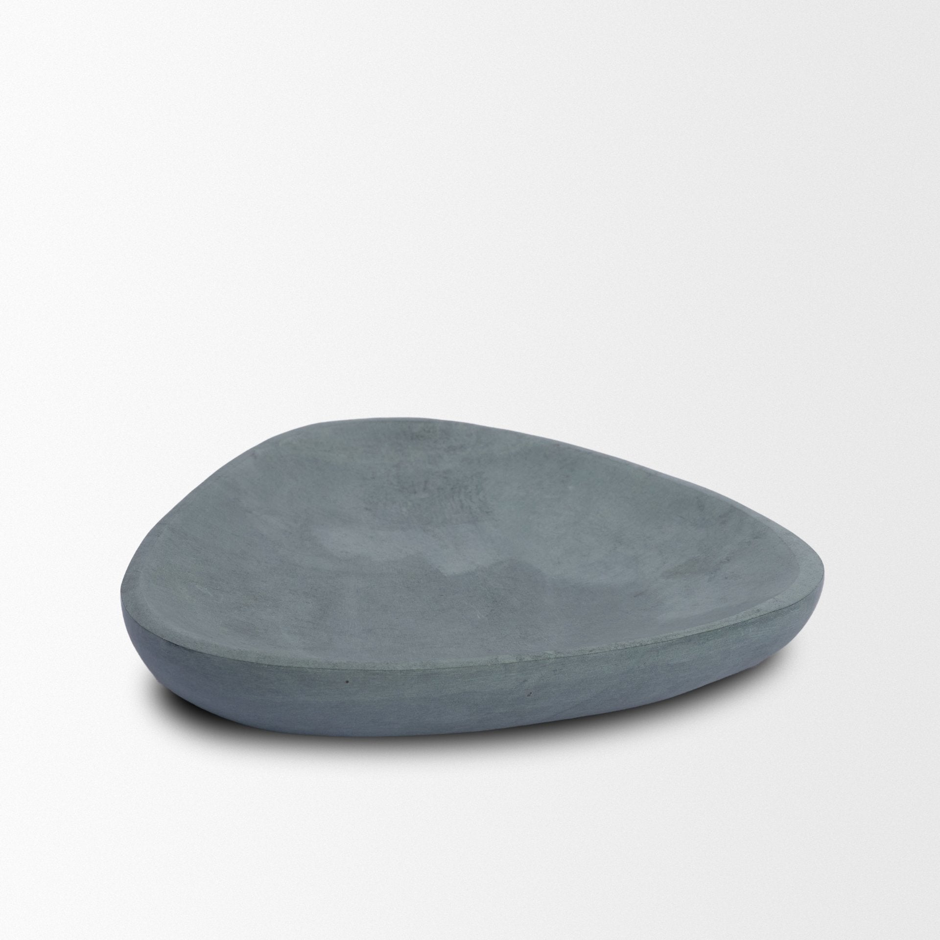 Tria Rounded Triangular Grey Marble Decorative Tray