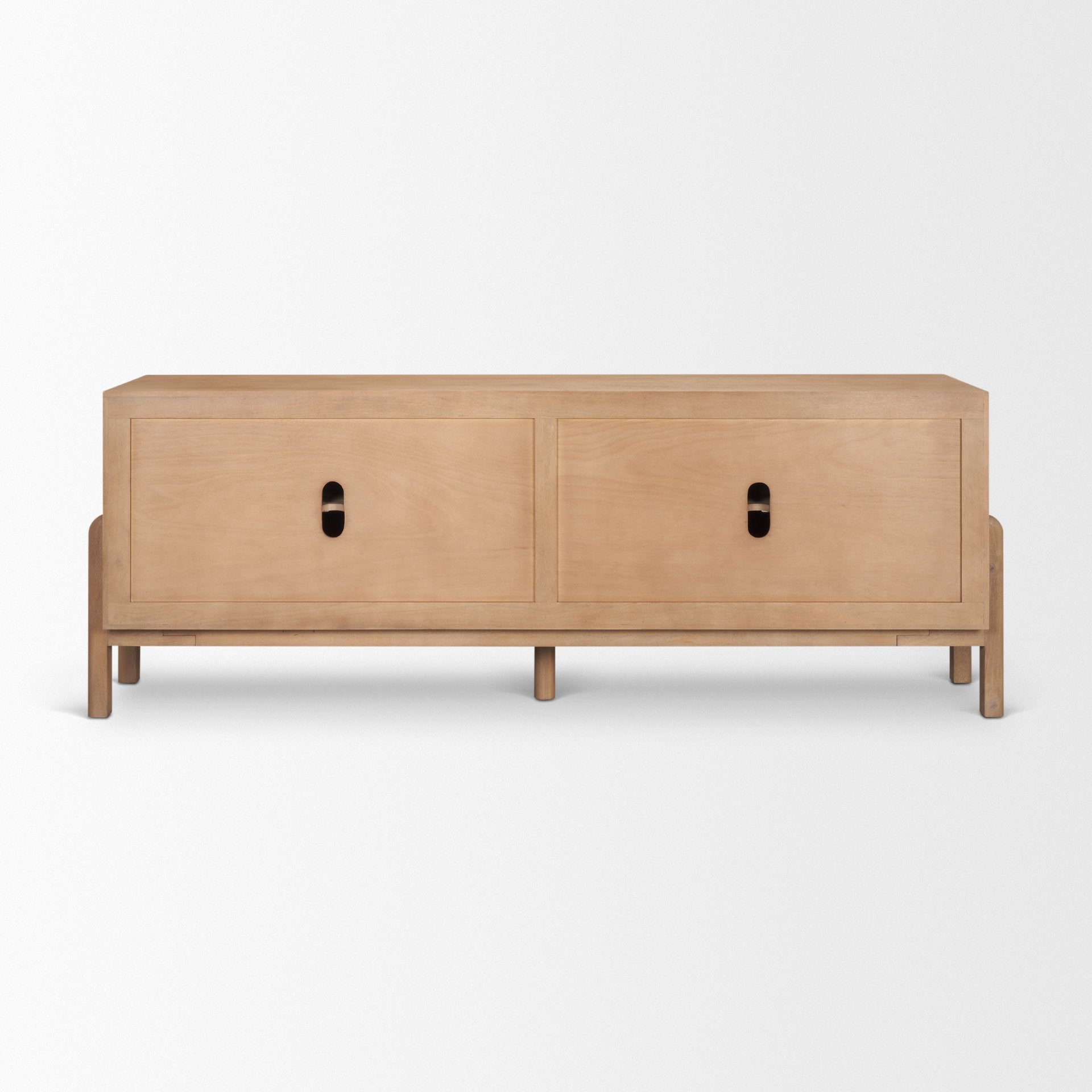 Trellyn Solid Wood 4-Door with Carved Woven Doors Closed Sideboard