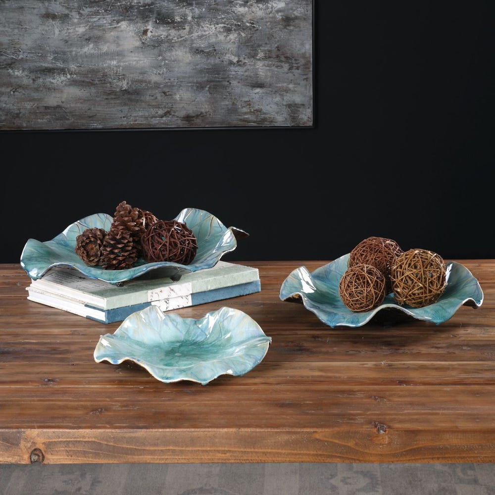 Uttermost Abella Ceramic Flowers - Set of 3