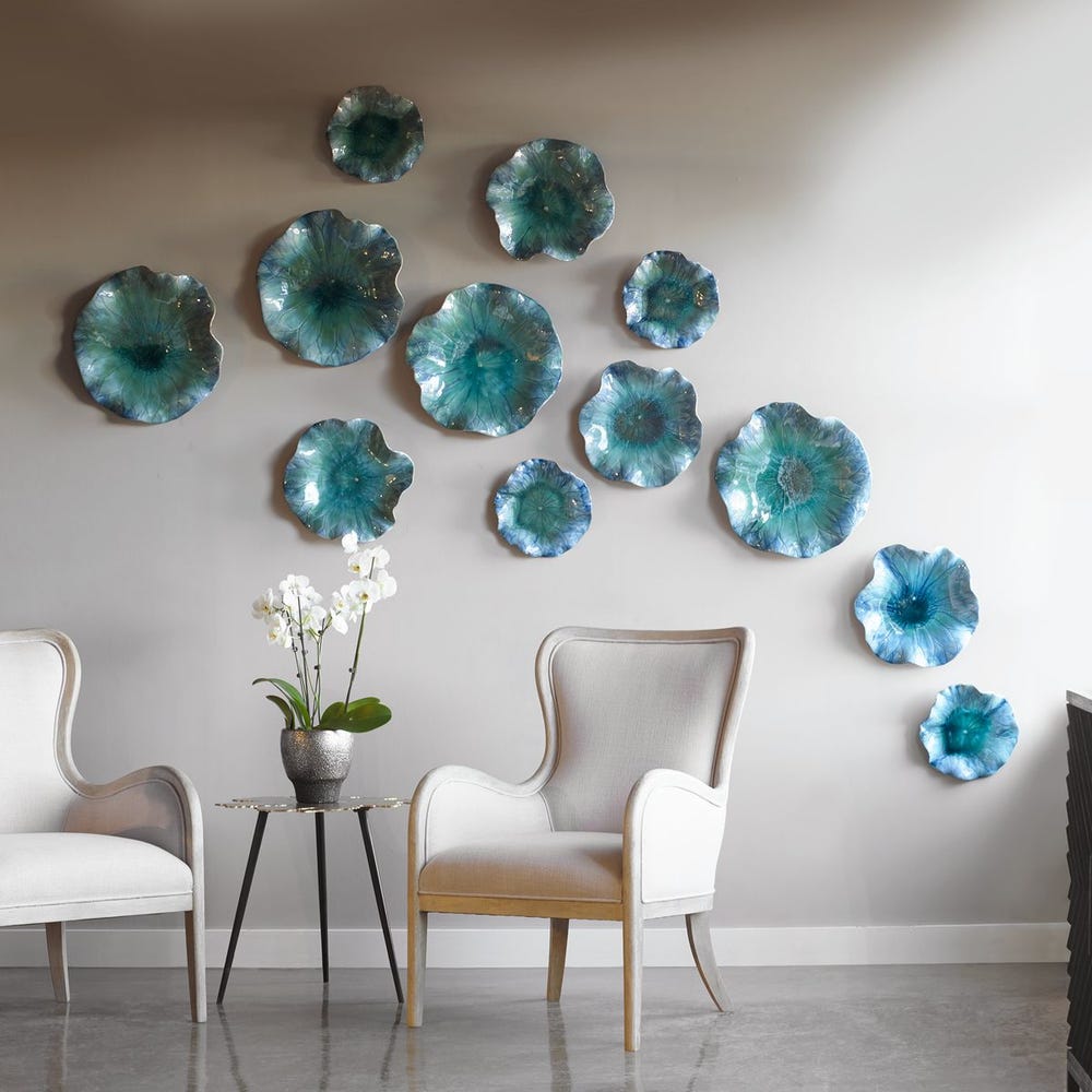 Uttermost Abella Ceramic Flowers - Set of 3