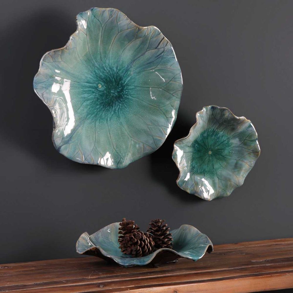 Uttermost Abella Ceramic Flowers - Set of 3