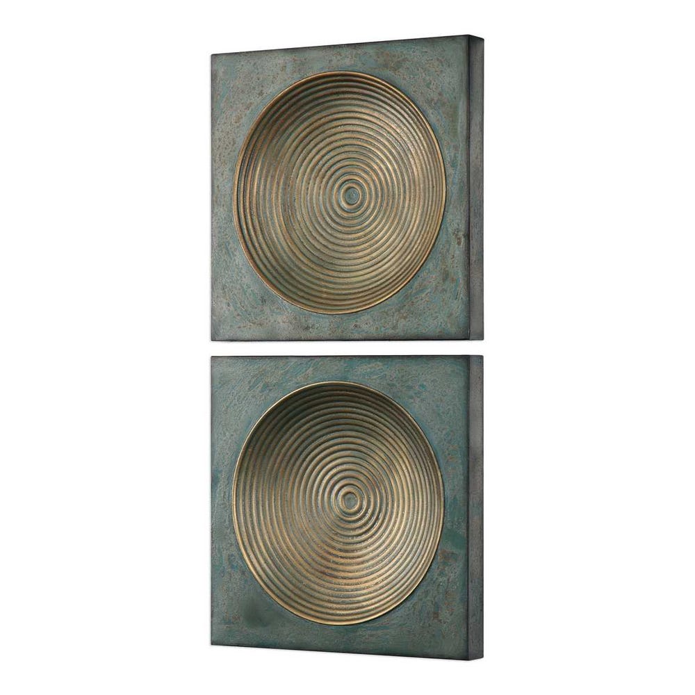 Uttermost Sybil Antique Gold Squares - Set of 2