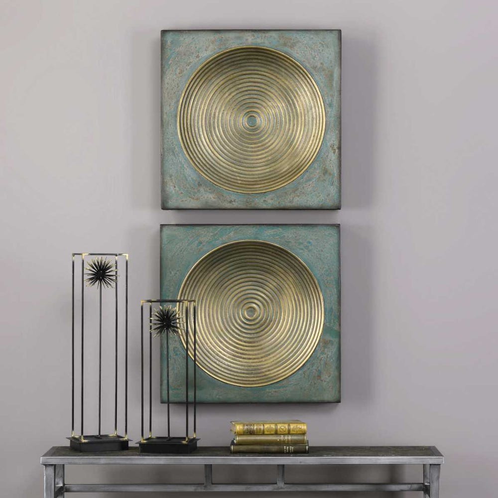 Uttermost Sybil Antique Gold Squares - Set of 2