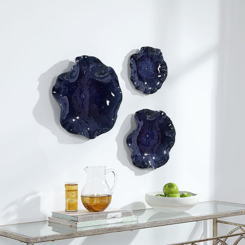 Uttermost Abella Ceramic Flowers - Set of 3
