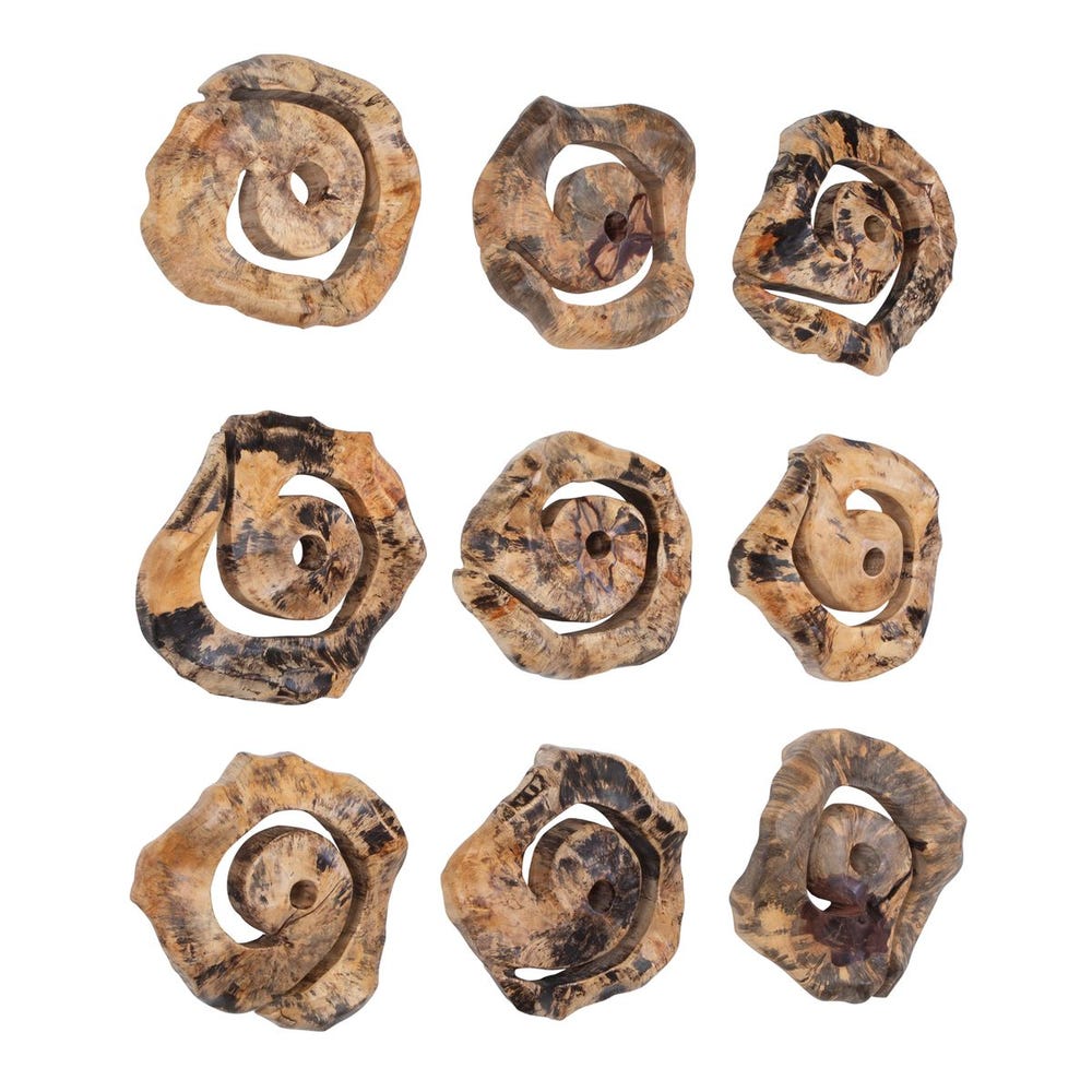 Uttermost Corkscrew Wood Wall Decor - Set of 9