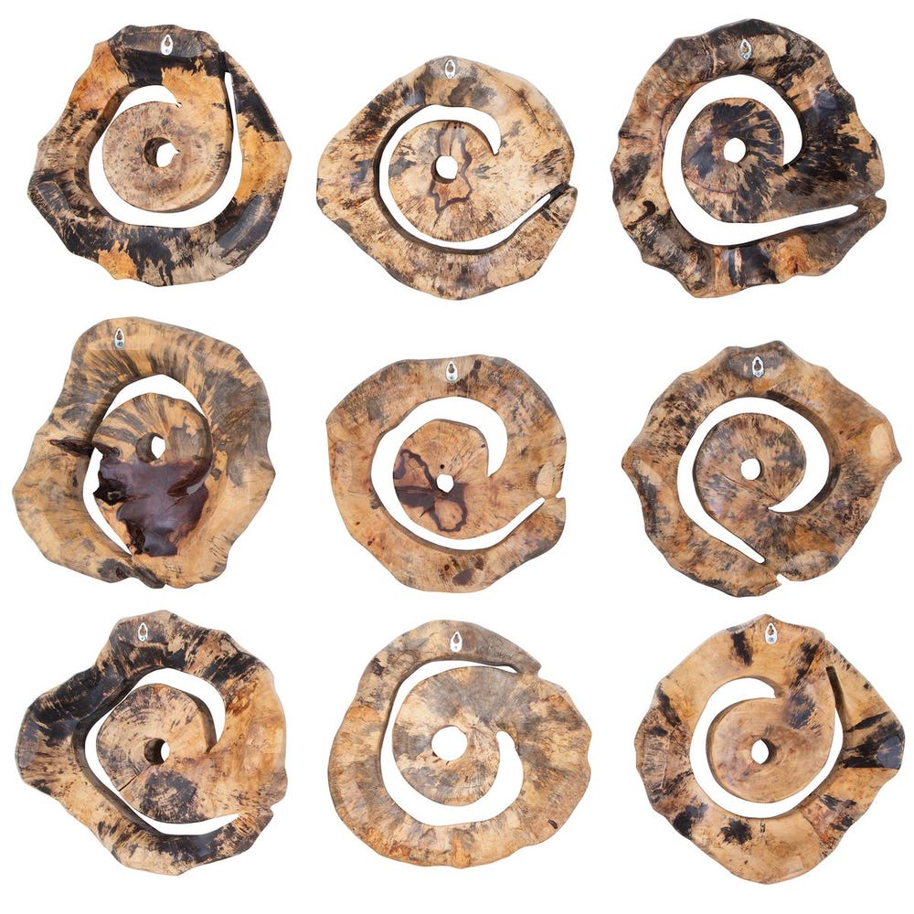 Uttermost Corkscrew Wood Wall Decor - Set of 9