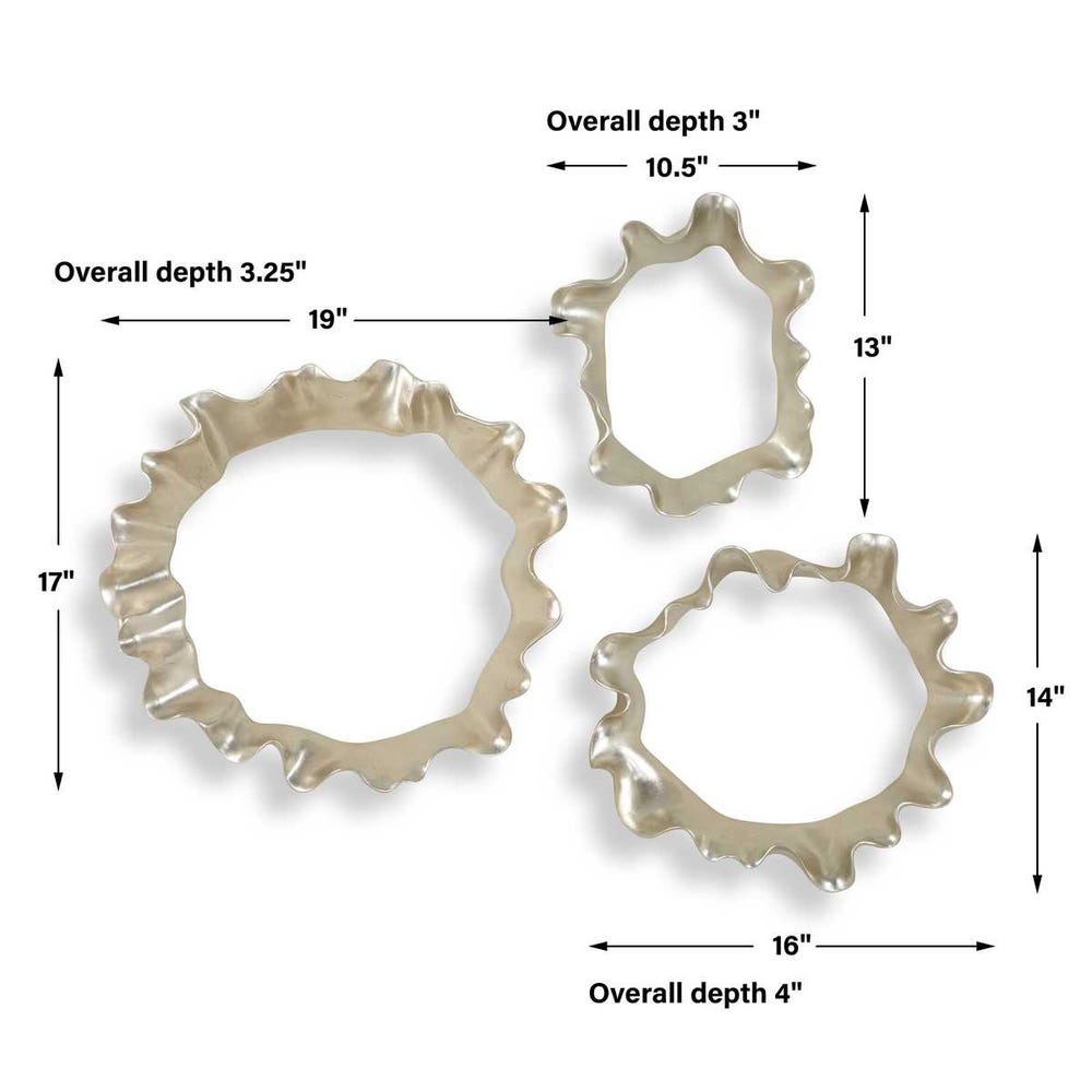 Uttermost Ripple Effect Silver Wall Art - Set of 3