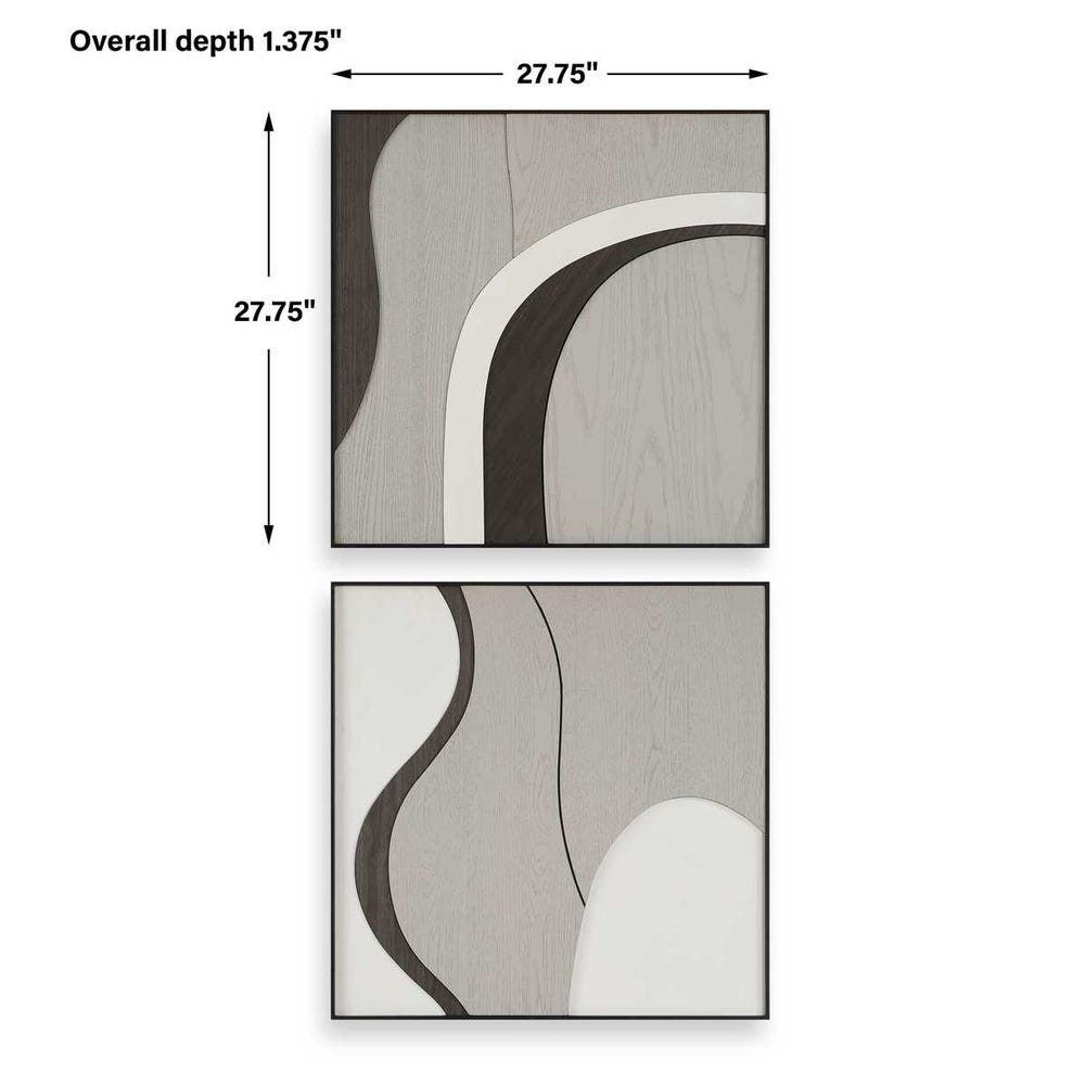 Uttermost Joel Modern Wood Wall Art - Set of 2