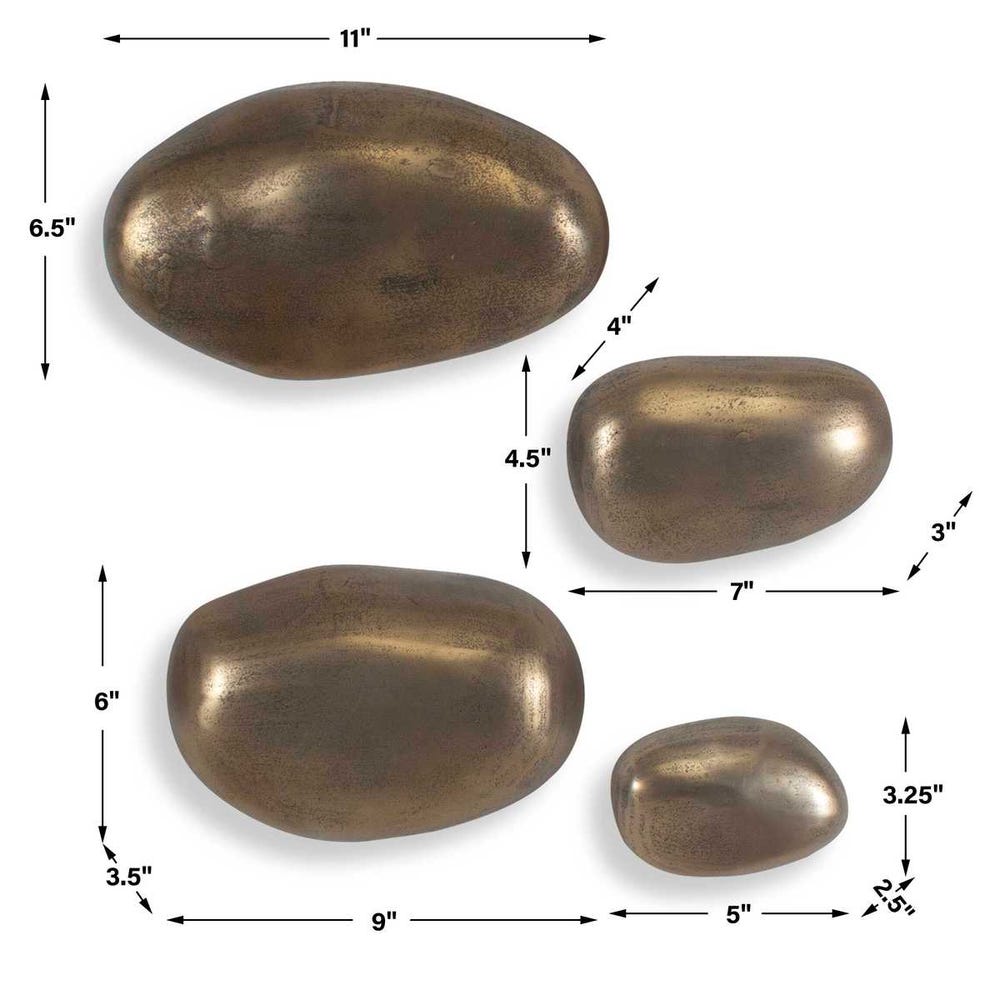 Uttermost Set In Stone Brass Outdoor Wall Art - Set of 4