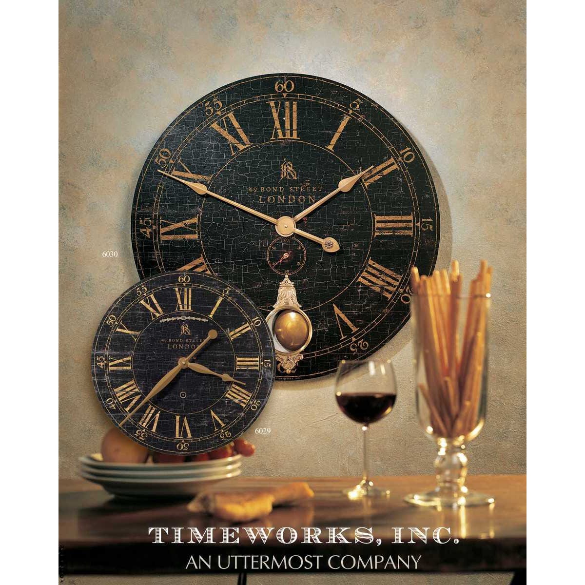 Uttermost Bond Street Black Wall Clock
