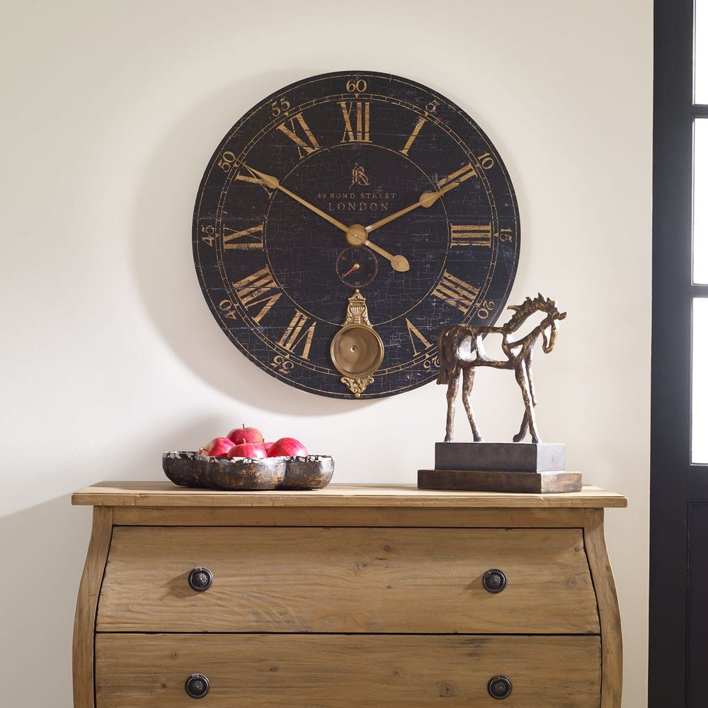 Uttermost Bond Street Black Wall Clock