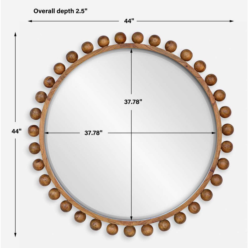 Uttermost Cyra Wood Beaded Round Mirror