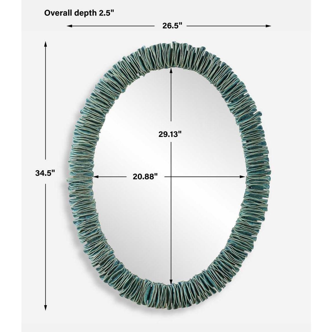 Uttermost Bonaire Teal Blue Oval Mirror