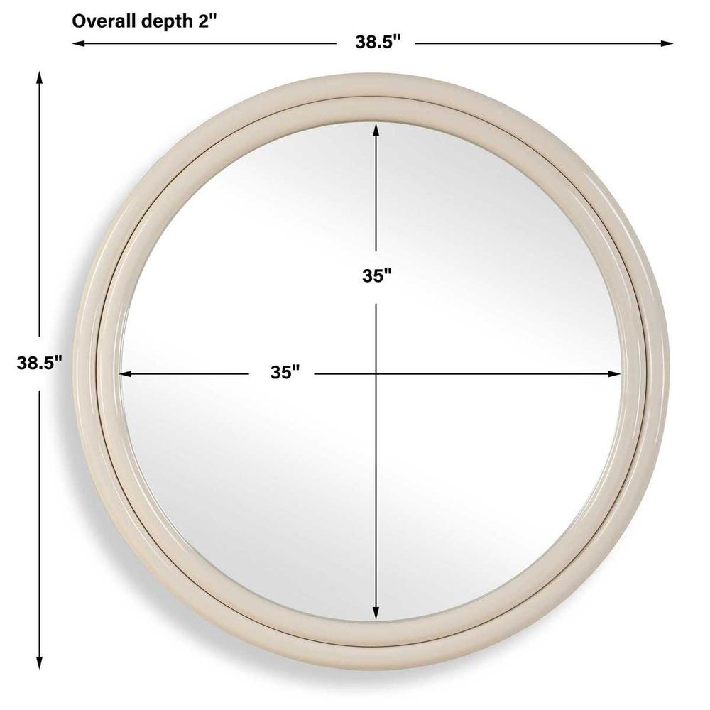 Uttermost Florian Warm White Round Mirror