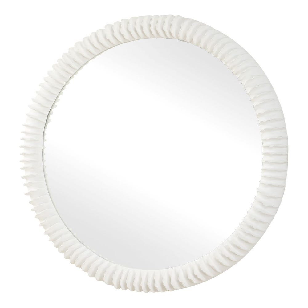 Uttermost Akiko White Round Mirror