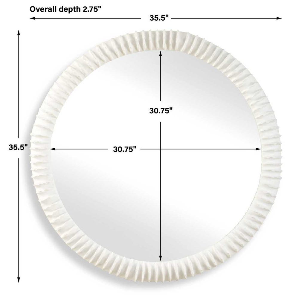 Uttermost Akiko White Round Mirror