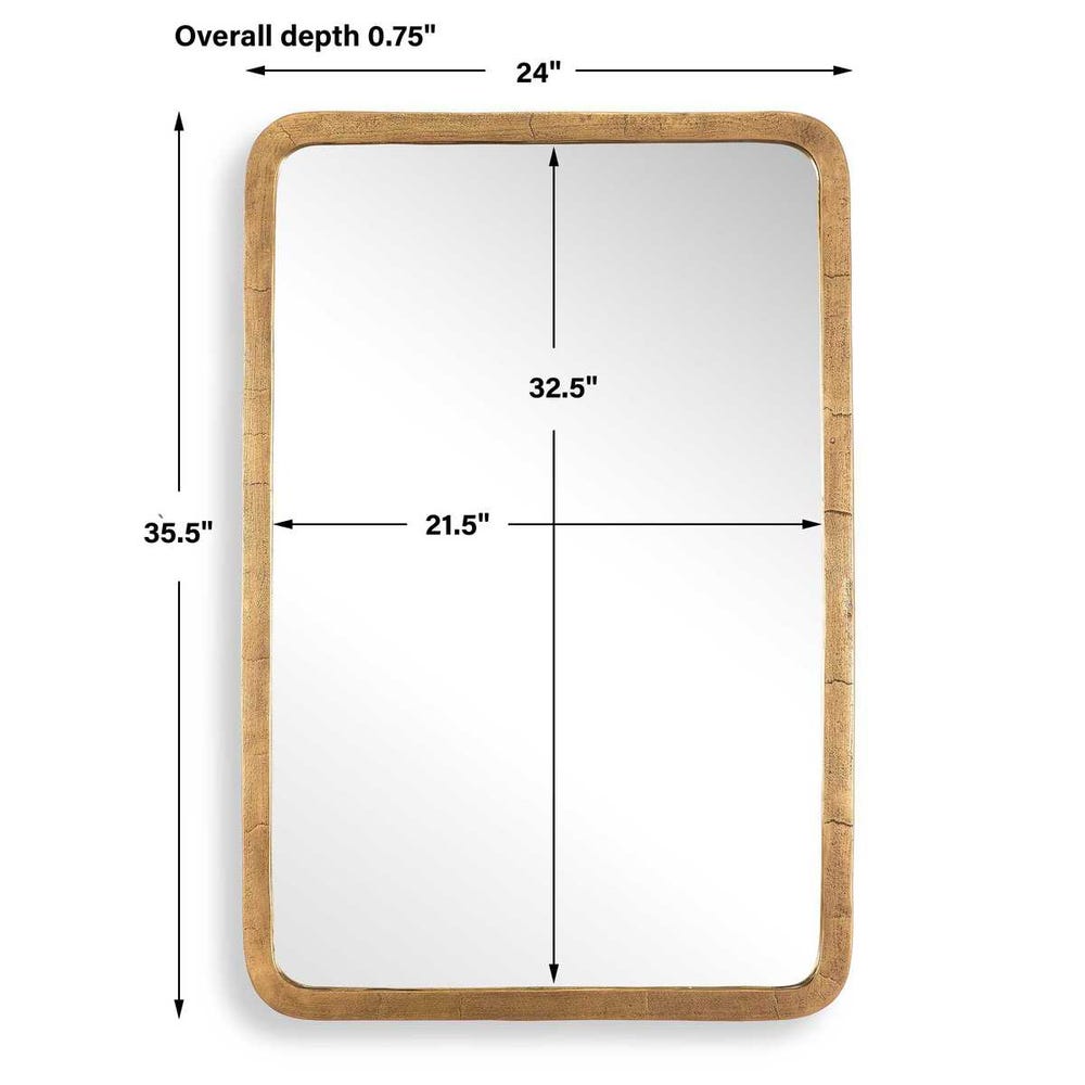 Uttermost Vestry Antique Brass Mirror