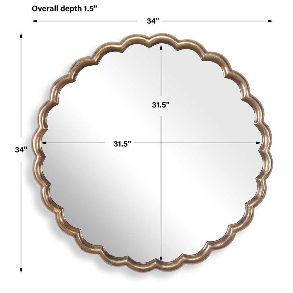Uttermost Cerrito Antique Brass Round Mirror