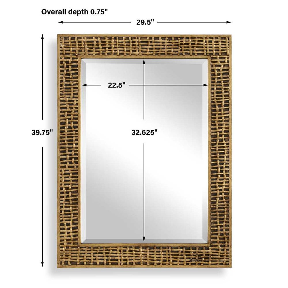 Uttermost Woven In Time Gold Mirror