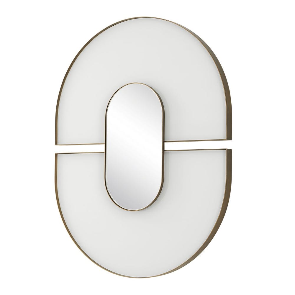 Uttermost Encase Modern White Oval Mirror