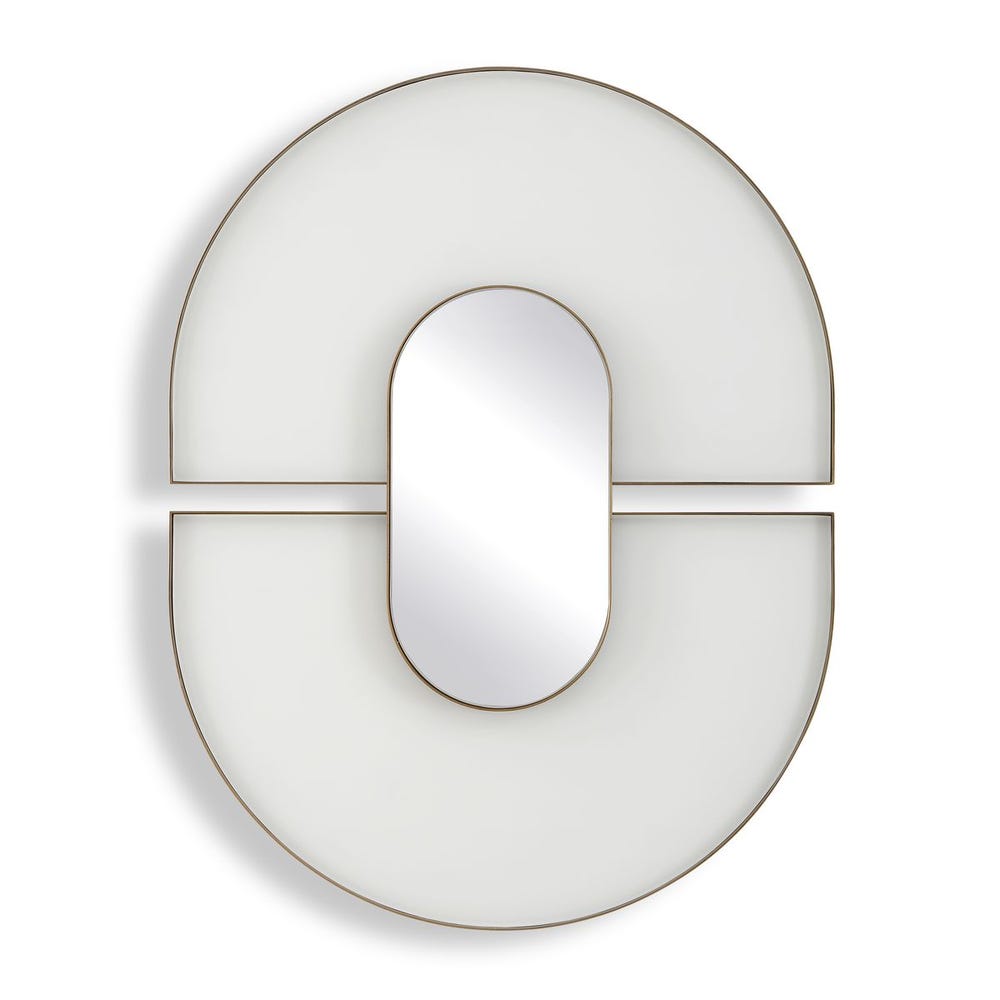 Uttermost Encase Modern White Oval Mirror