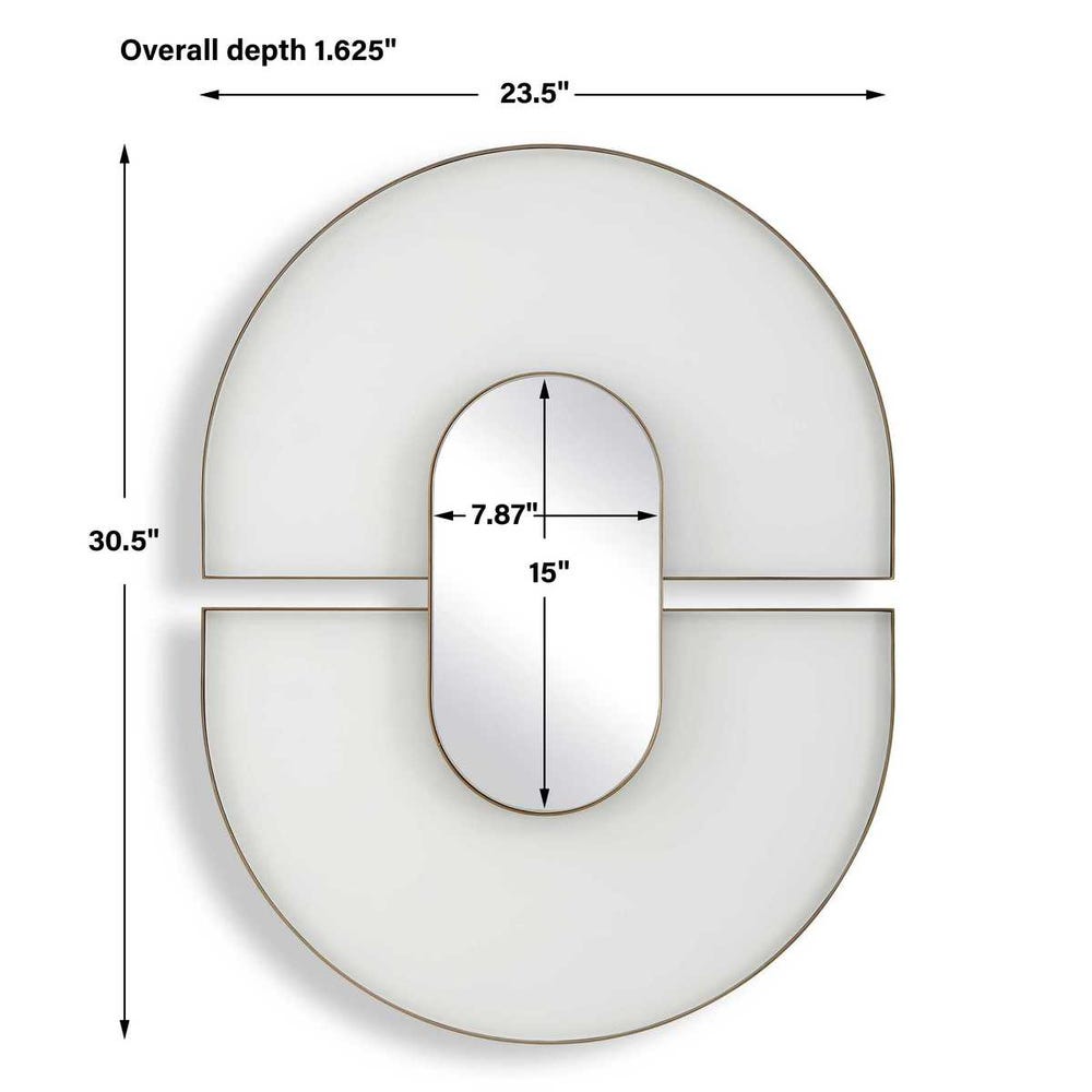 Uttermost Encase Modern White Oval Mirror