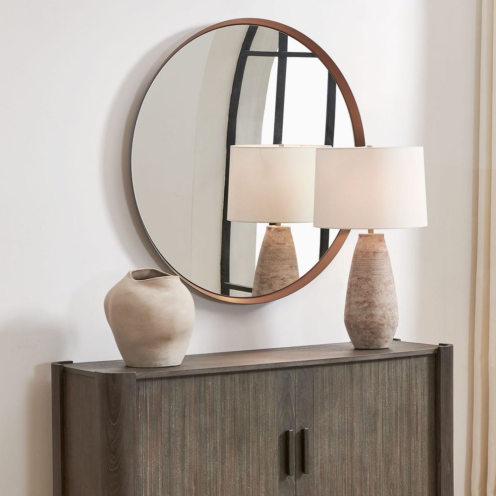 Uttermost Torrado Round Bronze Mirror
