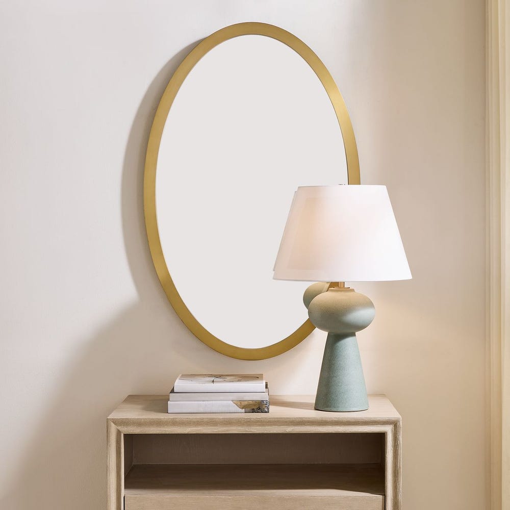 Uttermost Elstree Antique Brass Oval Mirror