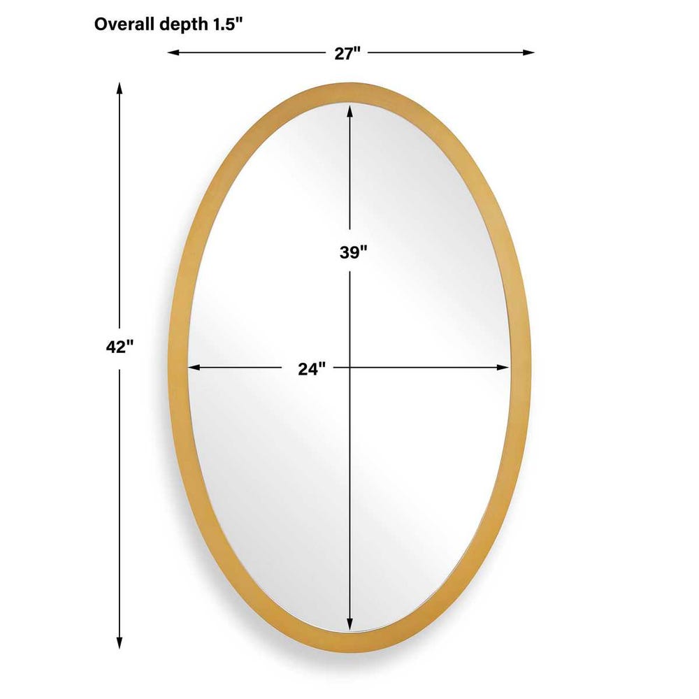 Uttermost Elstree Antique Brass Oval Mirror