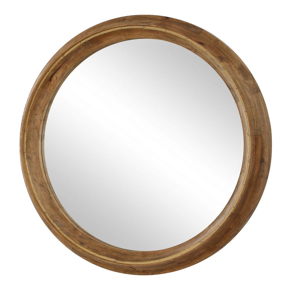 Uttermost Frontier Round Wood Mirror