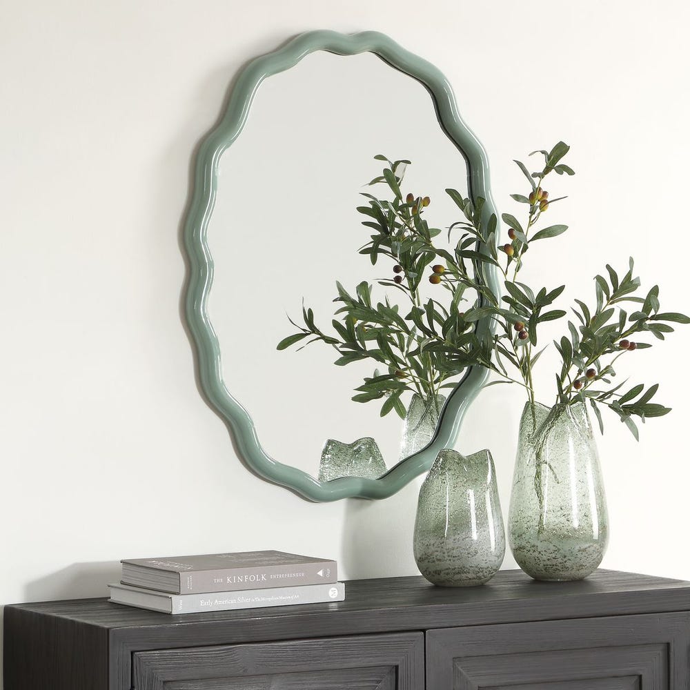 Uttermost Isly Robin's Egg Blue Oval Mirror