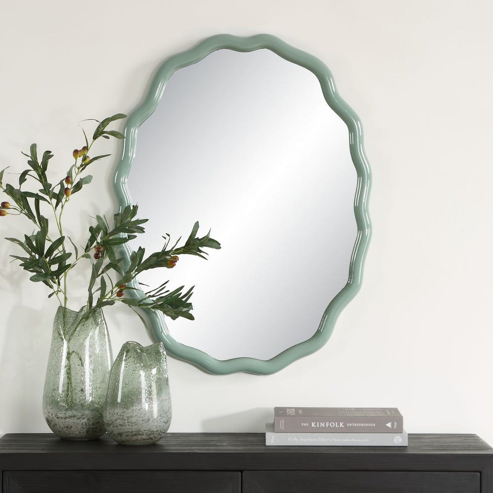 Uttermost Isly Robin's Egg Blue Oval Mirror