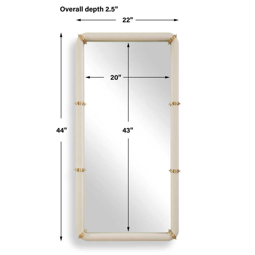 Uttermost Cyprus White Leather Mirror