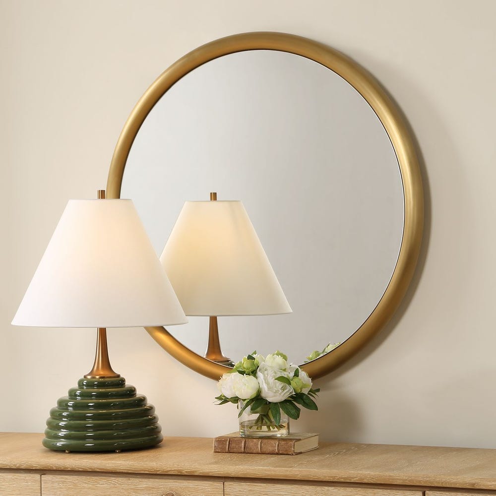 Uttermost Atkinson Modern Brass Round Mirror