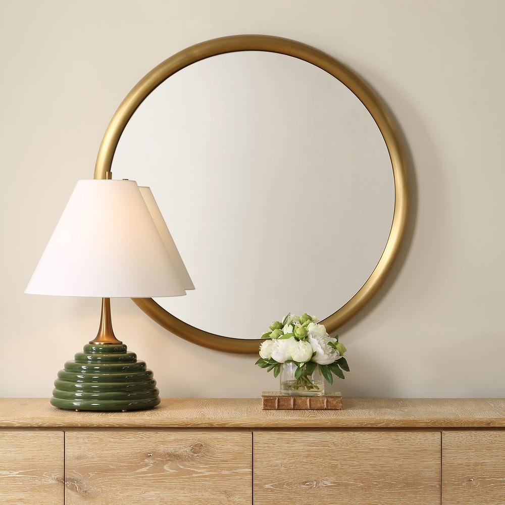 Uttermost Atkinson Modern Brass Round Mirror