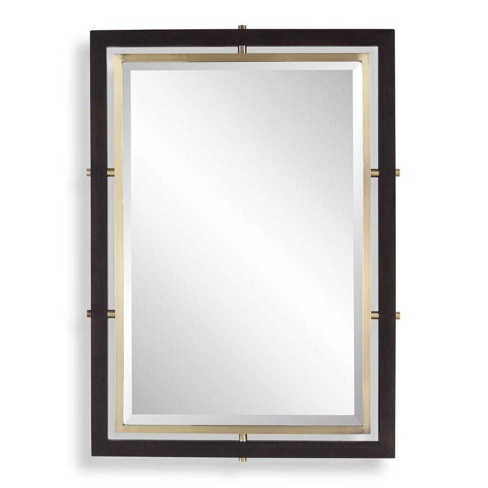 Uttermost Bach Walnut & Brass Rectangle Mirror