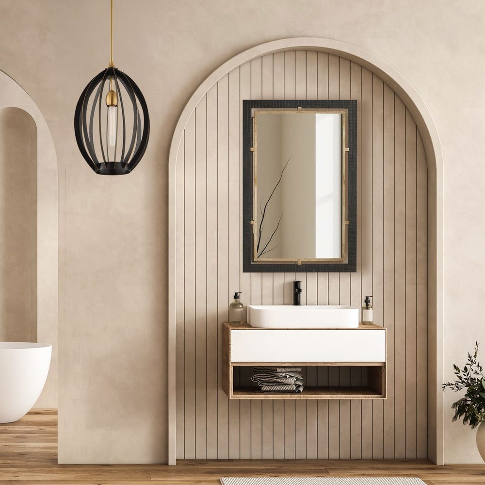 Uttermost Guerra Walnut & Brass Mirror