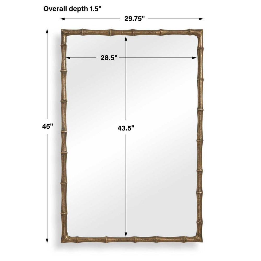 Uttermost Brass Bamboo Rectangle Mirror