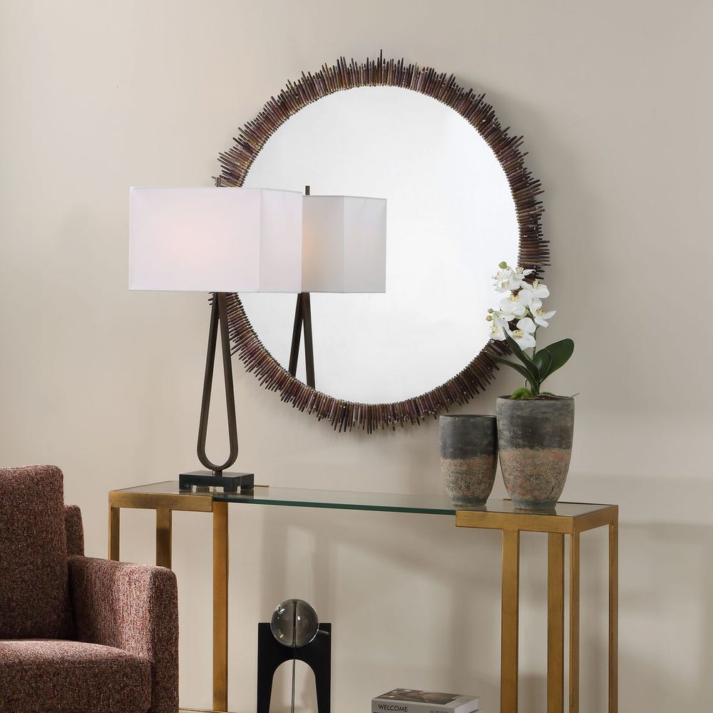 Uttermost Tiger Sea Urchin Round Mirror