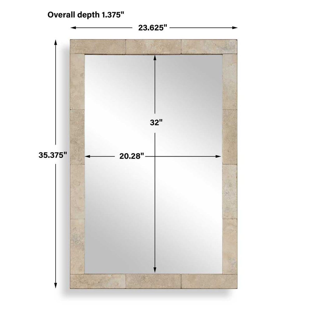 Uttermost Pave Rectangular Travertine Mirror