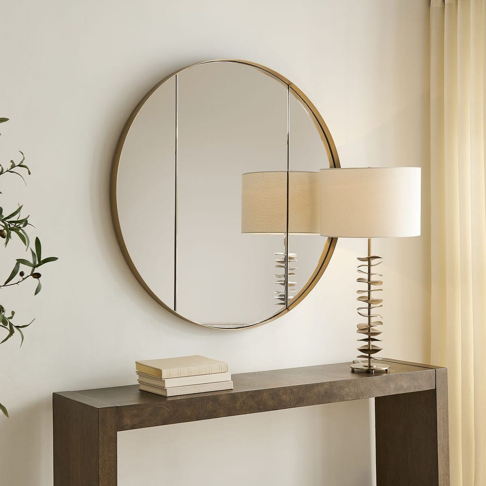 Uttermost Amram Antique Brass Round Mirror