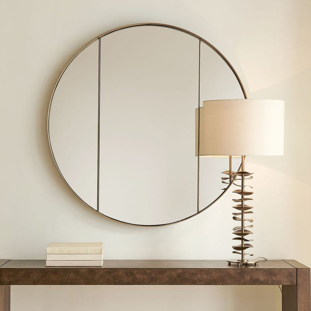 Uttermost Amram Antique Brass Round Mirror