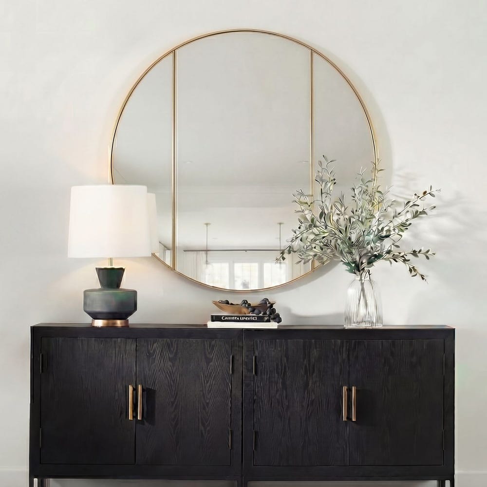 Uttermost Amram Antique Brass Round Mirror