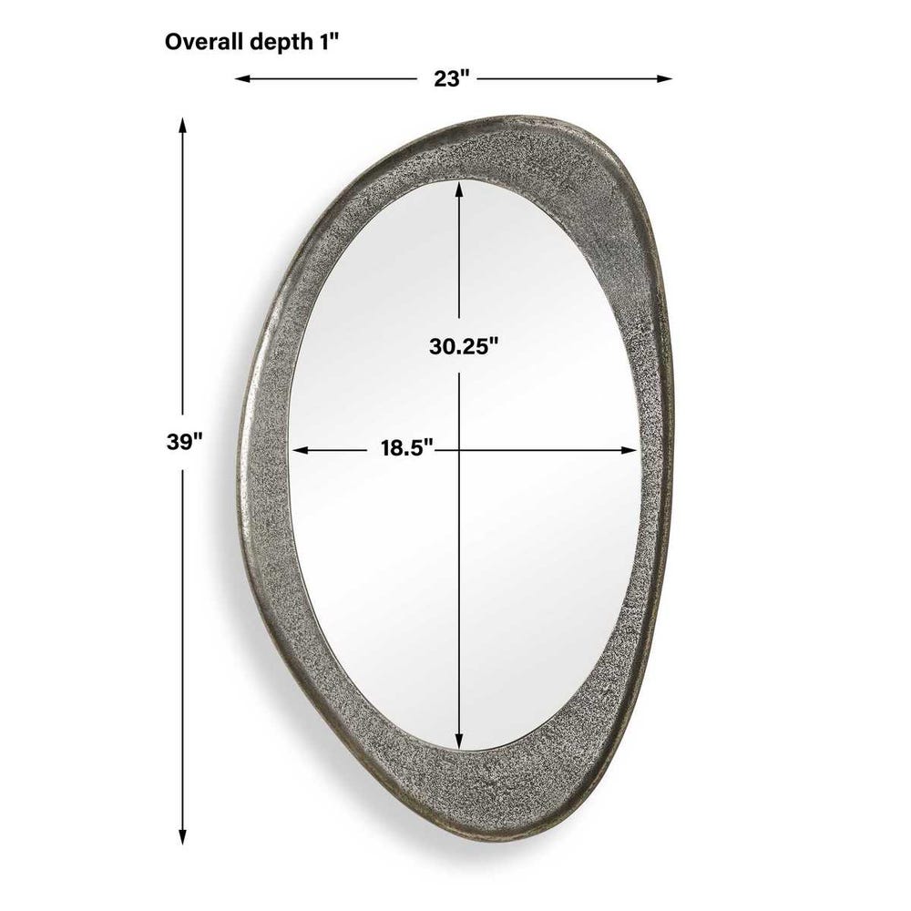 Uttermost Schiller Oval Antique Nickel Mirror